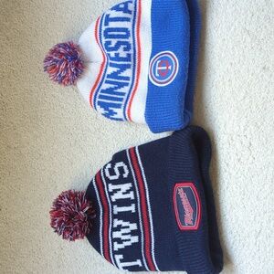 3 For $30.  Set Of Minnesota Twins PomPom Hats